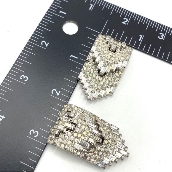 Shoe Clips Rhinestone Shiny Sparkly Chevron Motif - Picture 3 of 8